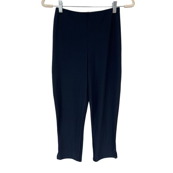 Sympli Pull On Cropped Pants Womens 4 Capri Navy Blue Poly Blend Nautical Casual - Picture 1 of 5